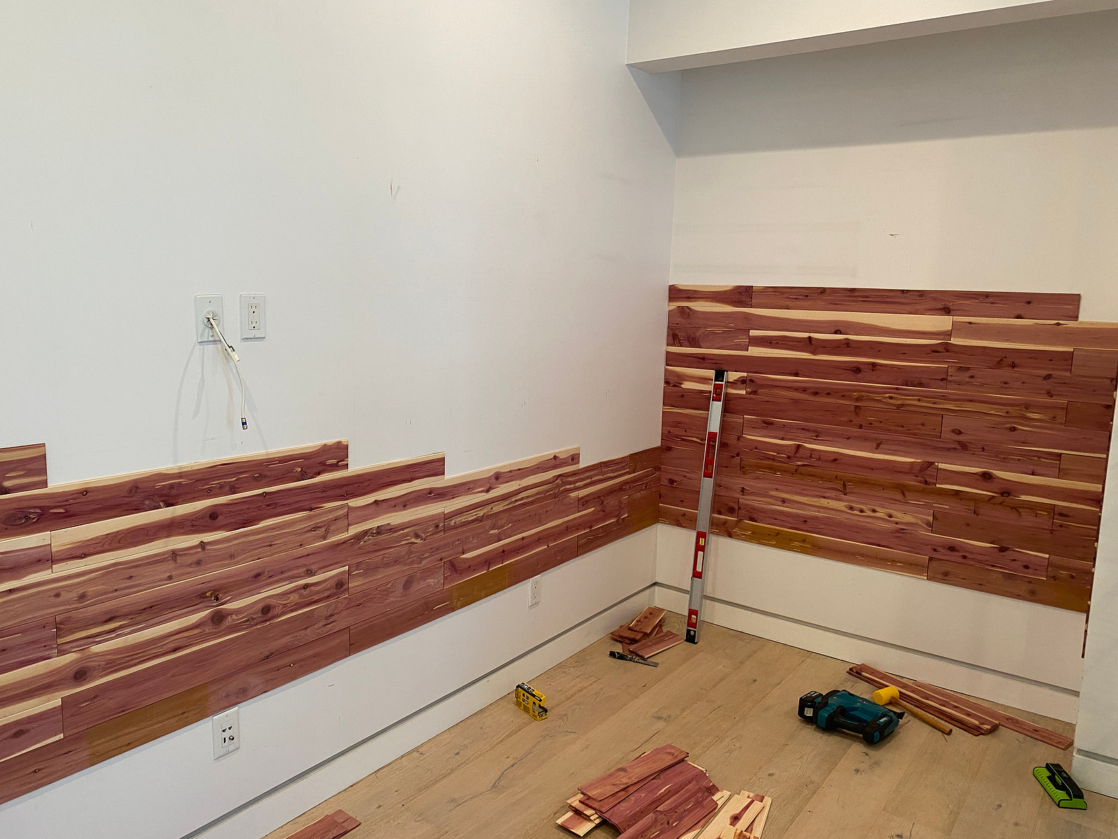 ֎֎֎ Moths were no more and the smell was glorious after lining this bedroom with cedar planks! ֍֍֍