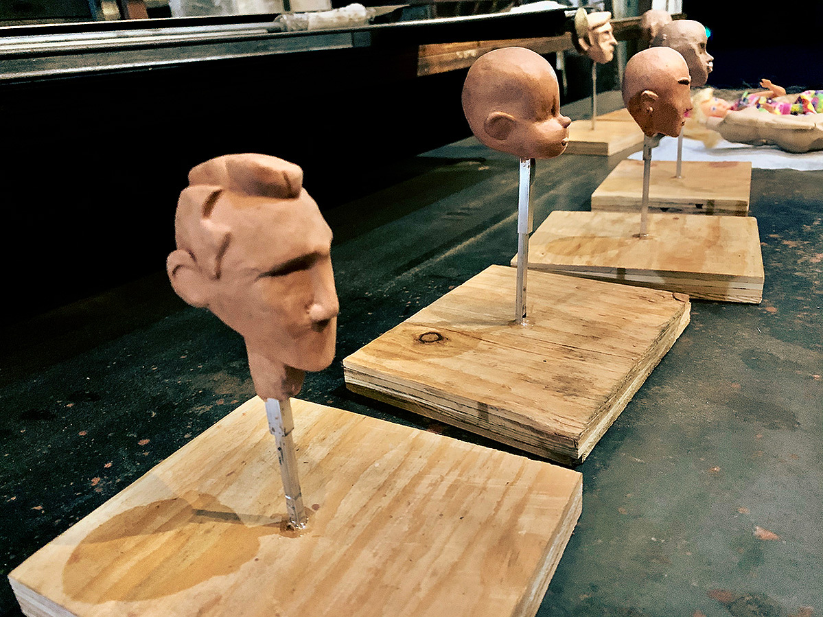 Original head sculpts in progress