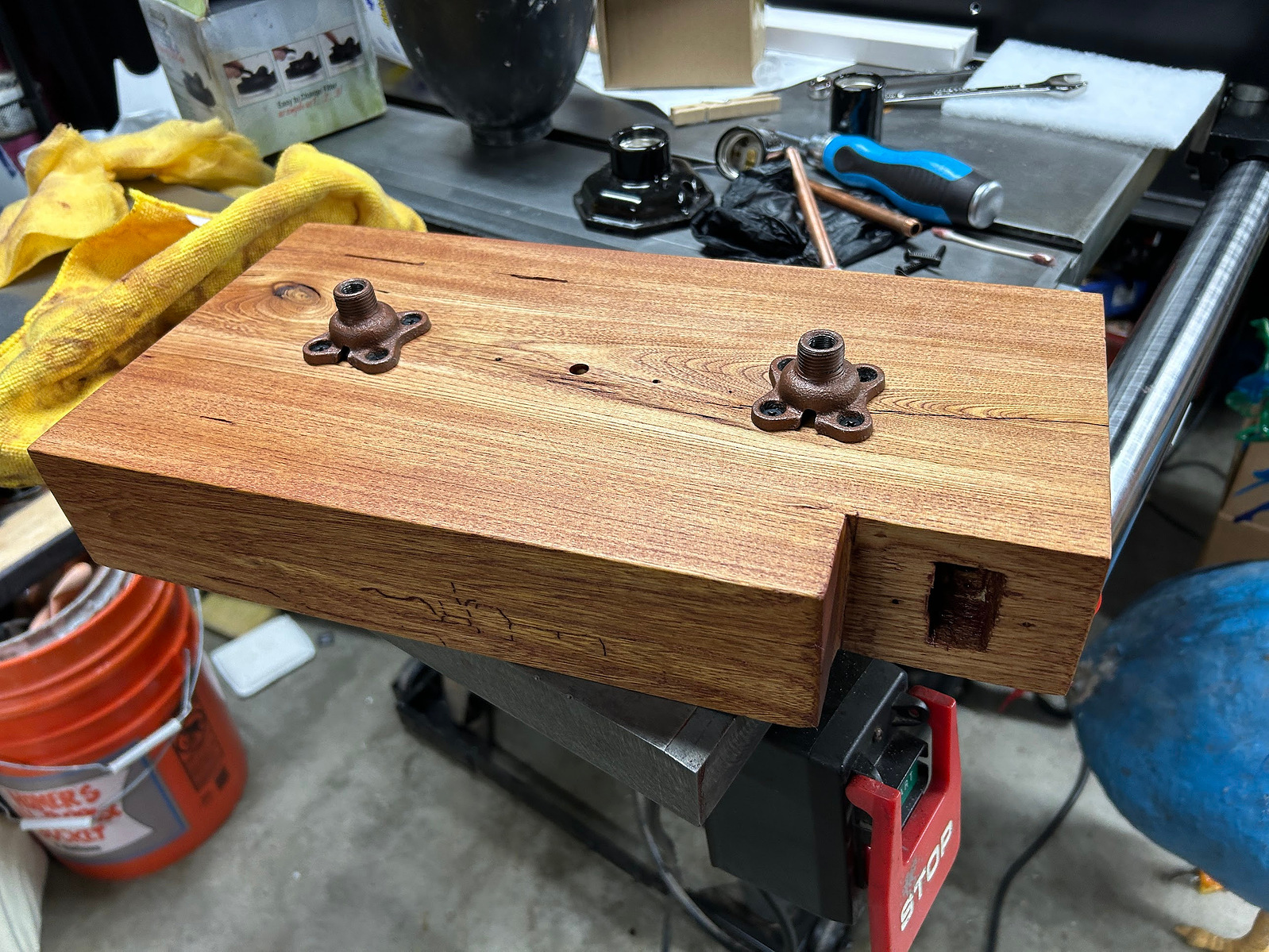 Custom lamp in progress. Made from a solid block of reclaimed Michigan barn wood