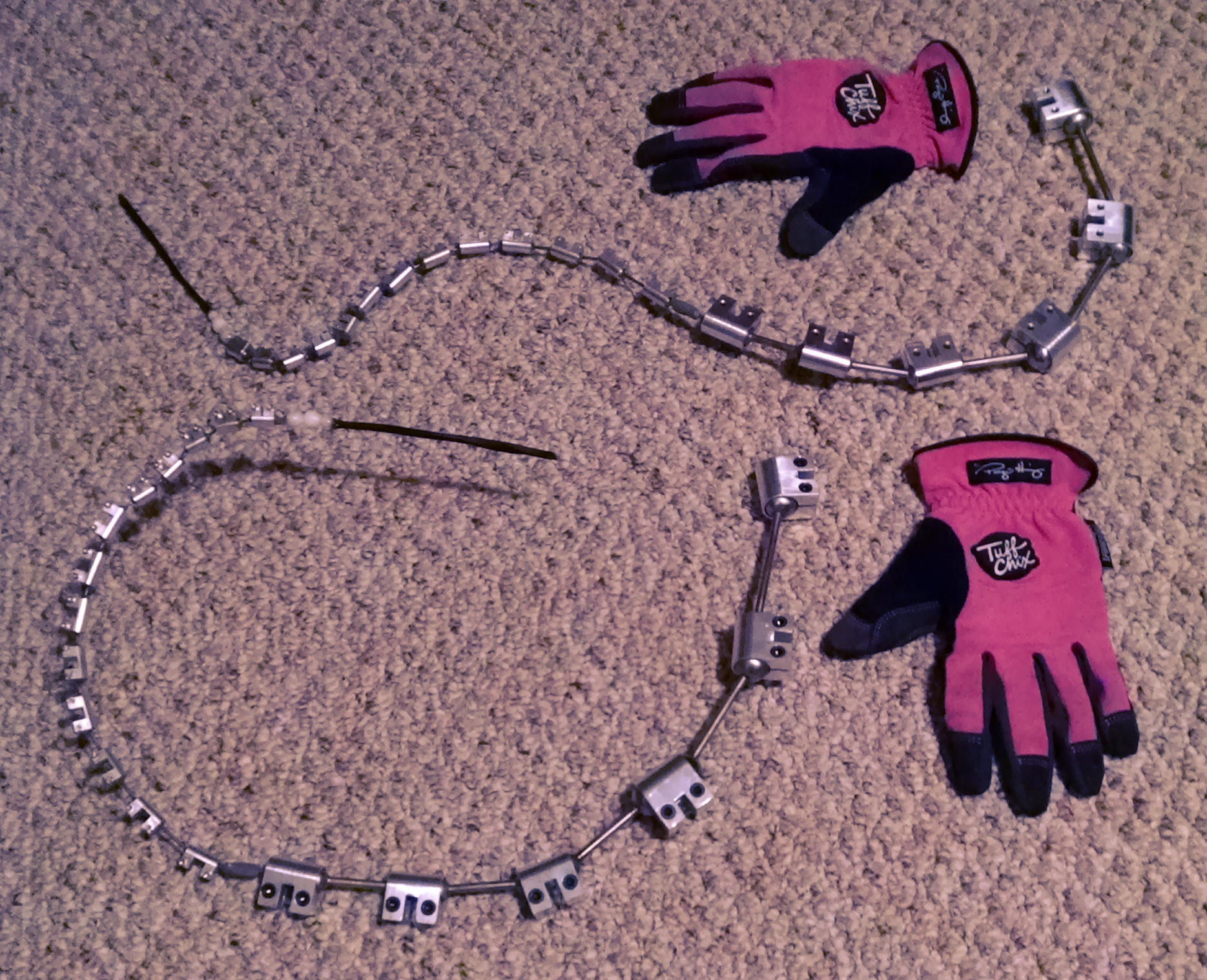 Finished tentacles with gloves for scale