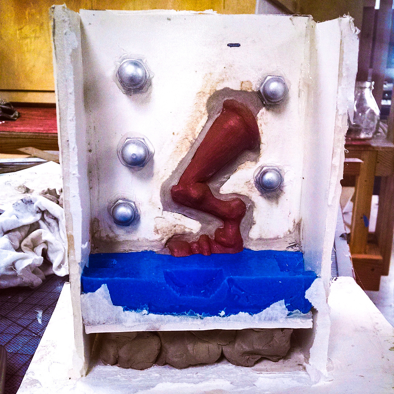 3-part leg mold in progress