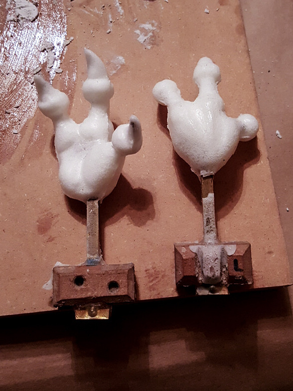 Freshly casted hands