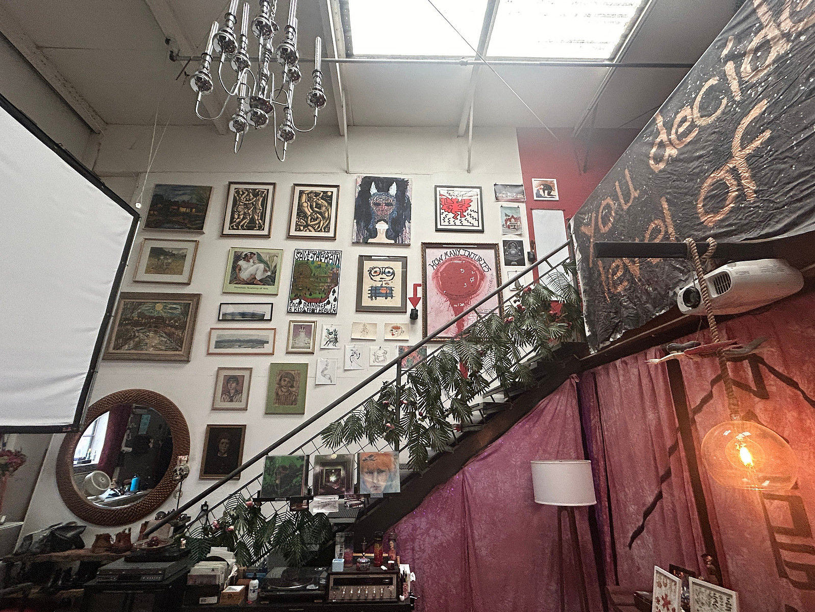 My personal loft gallery wall that installed over the staircase.