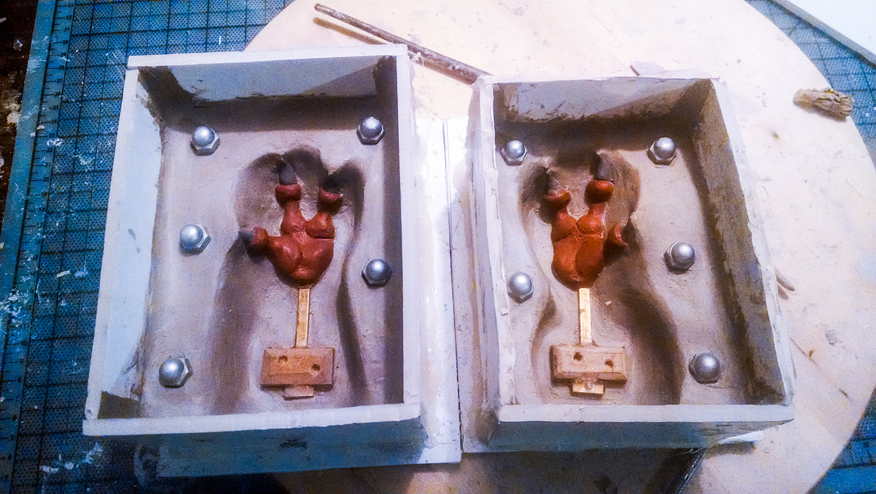 Prepping to pour a mold