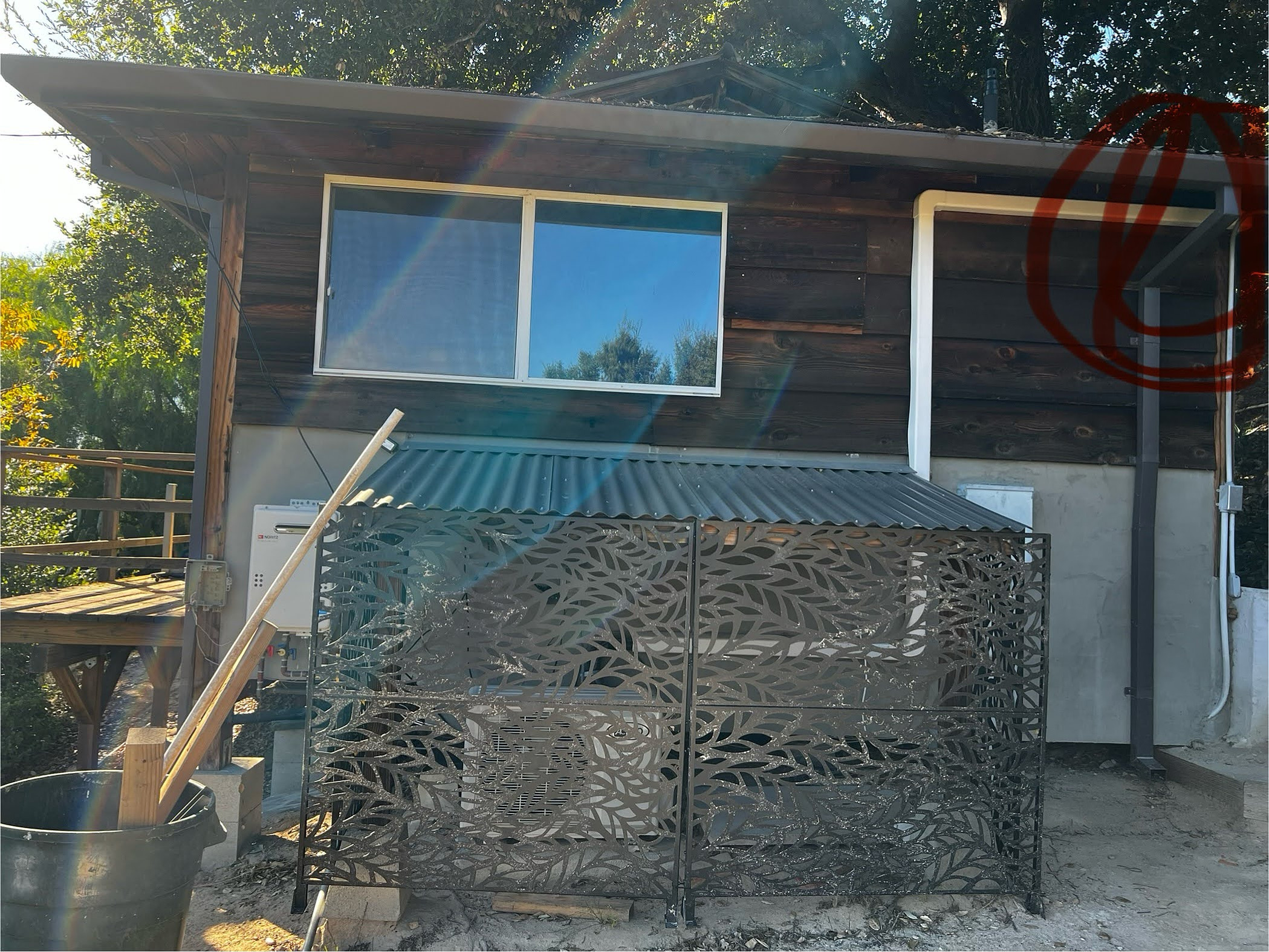 I mounted this painting, among many others in this Historic Hollywood apartment, to a very specific height and center with a tolerance of 1/16". I also mounted the Italian designer light that hangs on the ceiling to illuminate the piece.